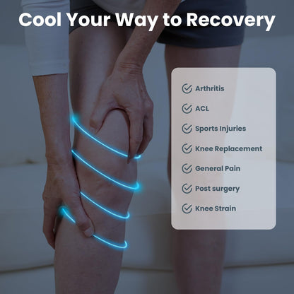 Knee Ice Pack Wrap - Adjustable Ice Pack for Knees Surgery, Replacement, Arthritis Pain, ACL, Sports Injuries, Post Surgery, for Long Duration - 2 Pack