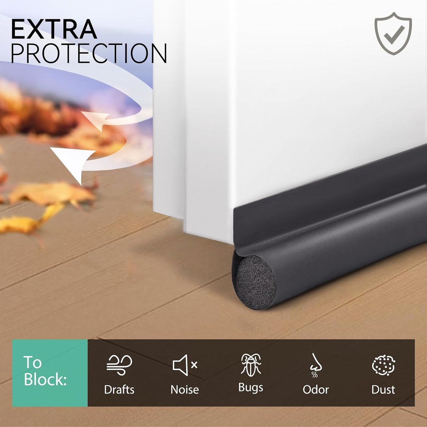 MAXTID Under Door Draft Stoppers 36 Inch White Door Draft Blocker Draft Stoppers for Bottom of Doors Seal Gap Reduce Wind/Breeze, Cold Air, Dust, Smoke, Door Seal Strips Sweeps