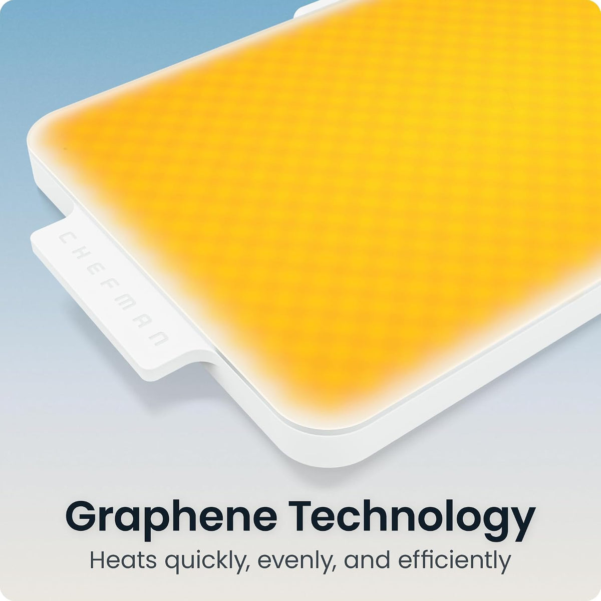 Chefman Everything Warmer Electric Warming Tray, 20” x 16” Modular Expanding Design, Graphene Full-Surface Heating, Food Warming Mat for Parties, Gatherings & Daily Use, Two Tempered Glass Panels