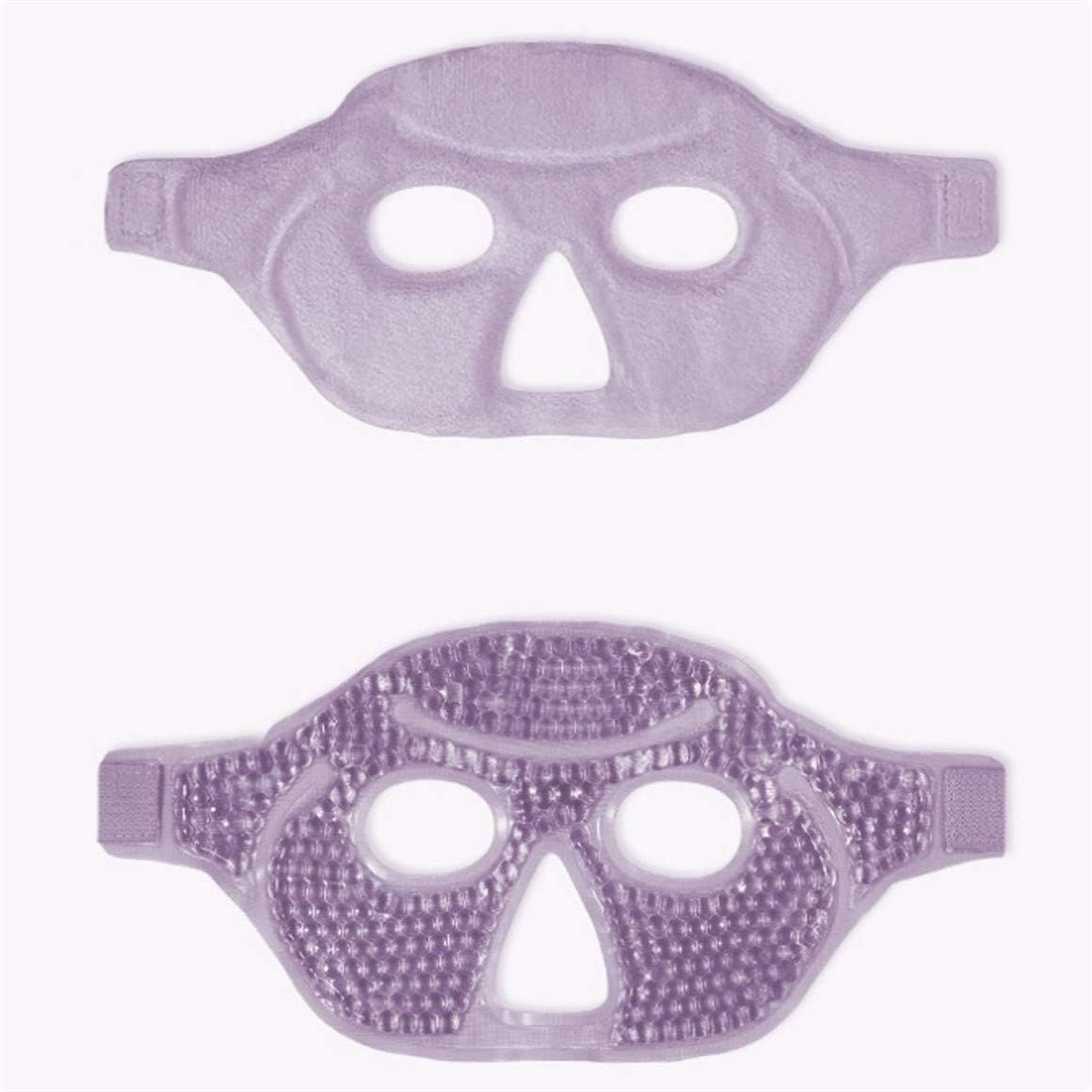 Cooling Gel Eye Mask with Eye Holes, 2 PCS Cold Eye Packs for Puffiness & Swelling, Reusable Hot Cold Compress Heat Ice Gel Pack, Purple and Pink