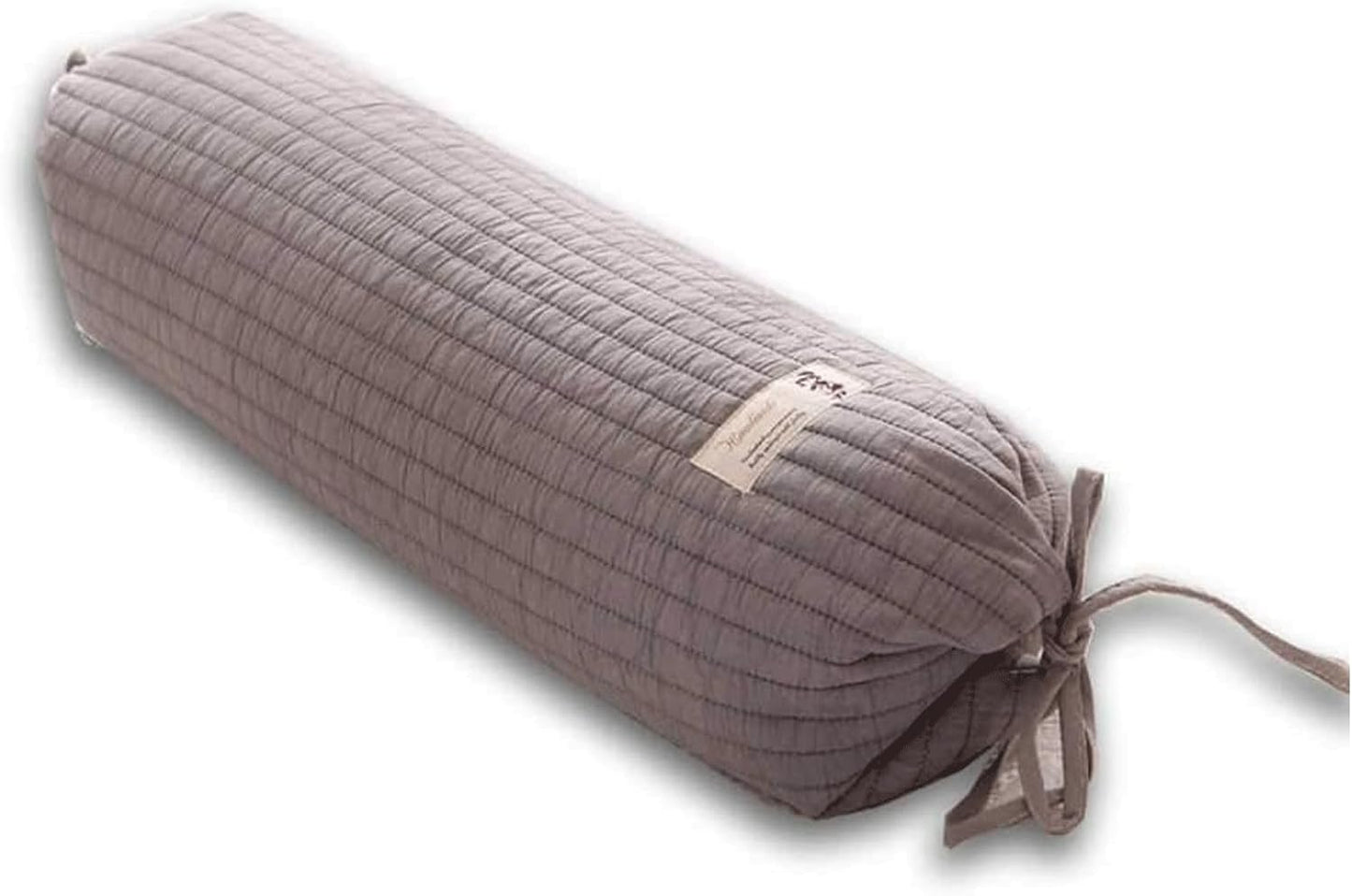 Buckwheat Pillow for Sleeping 14''x21'' Neck Roll Pillow Provide Firm Support, Adjustable Loft Bolster Pillow Relieves Neck and Shoulder Pain (Light Grey)
