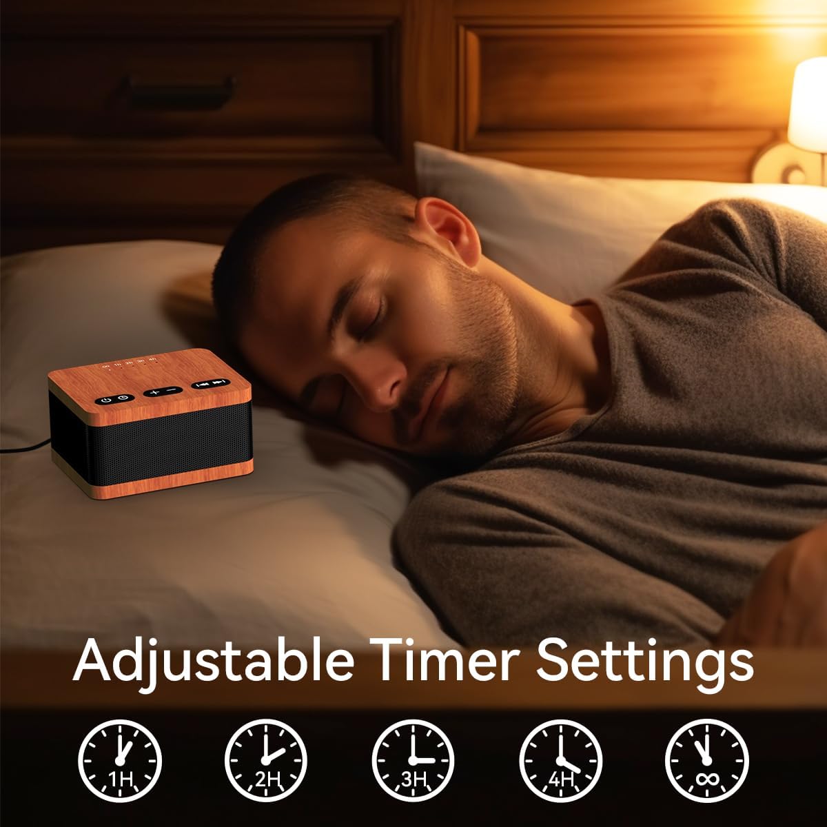 Sound Machine White Noise Machine with 30 Natural Soothing Sounds 32 Levels Volume 5 Timers Memory Function Effectively Blocks Noise Ideal Sleep Machine Brown Noise for Baby Kids Adults Home (Black)