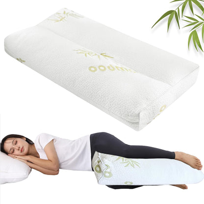 MINUPWELL Knee Pillow for Side Sleepers - Between Leg & Under Knee Pillow for Back Sleepers - Leg Pillow with 850G 7D Alternative for Relieving Leg, Back, and Knee Pain - 100% Cotton Fabric - White
