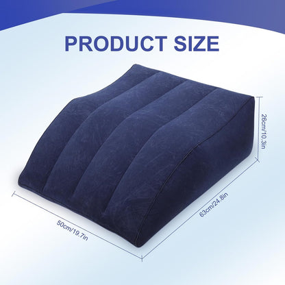 Inflatable Leg Elevation Pillow, Wedge Pillow for Sleeping, Portable Wedge Pillow, Improve Circulataion and Reduce Swelling, for Sleeping, Recovery, Pregnant (Grey)