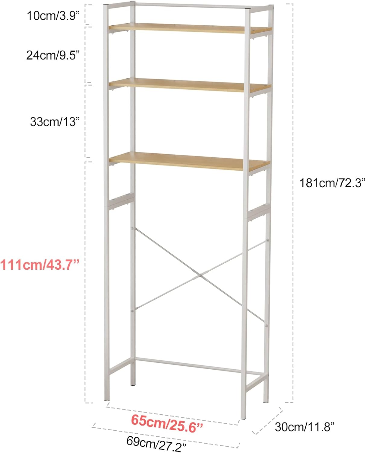Over Washer and Dryer Storage Shelves for Washer Dryer Countertop, Laundry Room Storage Organizer, Over the Toilet Shelf Suit Washing Machine Width Within 25.59", Hold 50lbs 【Ship from US】
