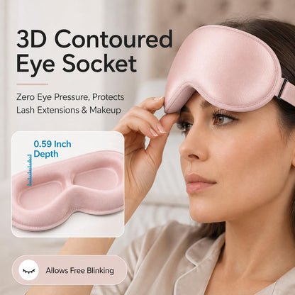 3D Contoured Zero Pressure Blackout Sleep Mask for Side Sleepers