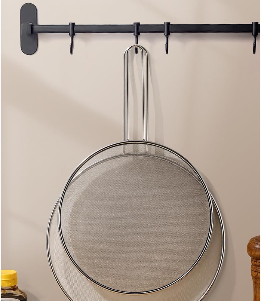 1Pc 10" Stainless Steel Pot Splatter Guard Fine Mesh Cover with Long Handle Home Kitchen Splatter Screen Fine Mesh Cover Lids for Cooking, Frying Pan, Silver