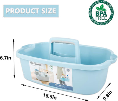 JiatuA Large Cleaning Supplies Caddy Portable Shower Caddy Basket Dark Gray | Sturdy Supply Organizer with Handle Plastic Bucket Tool Storage for Bathroom Bedroom Kitchen Garden College Dorm Essentials