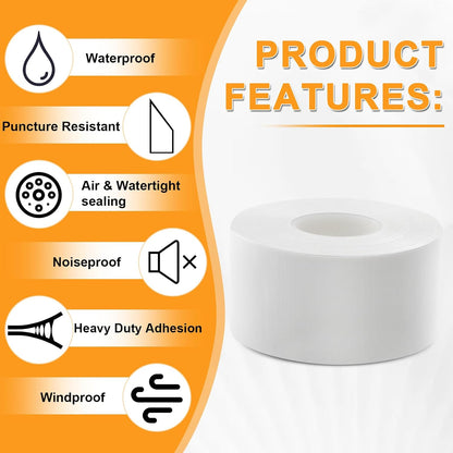 Qoqooice Transparent Window Weather Sealing Tape 2 Inch x 33 FT Weather Stripping Residue-Free Clear Window Insulation Tape for Doors Windows and Shower Glass Gaps