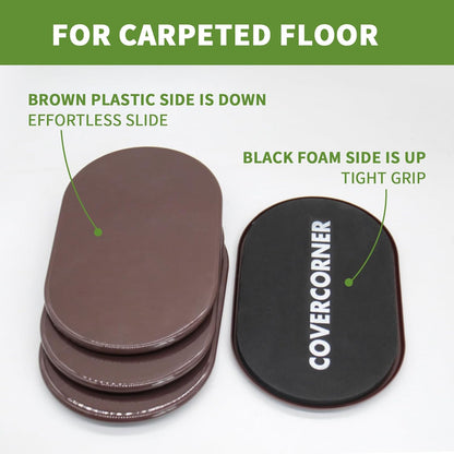 Furniture Sliders for Carpet 8 PCS - 3 1/2" Beige | Furniture Moving Sliders, Chair Leg Floor Protectors, Carpet Sliders for Furniture - Move Your Furniture Easily & Safely