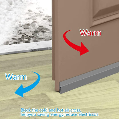 Ainiv Door Draft Stopper Under Door Seal, 2" W x 39" Cutable Soundproof Door Seal, Adhesive Under Door Sweep Weather Stripping Soundproof Kit, Under Door Draft Stopper Seals Anti-Collision-Black