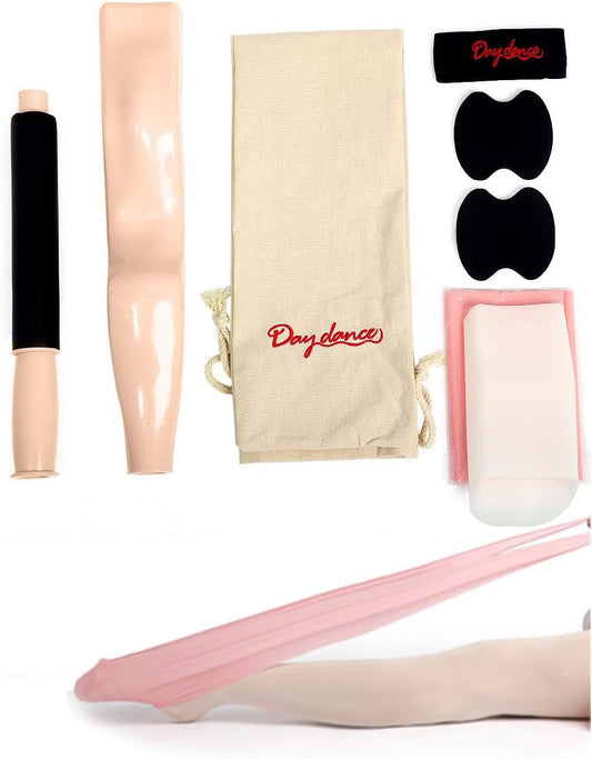 Daydance Kids Women Ballet Foot Stretcher Wooden Arch Enhancer Set with Resitance Bands, for Ballet, Gymnastics, Yoga