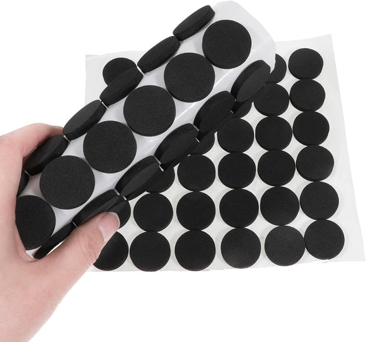 120 Pcs Thin Felt Pads, Self Adhesive Cabinet Cushion Dots 1 Inches Mini Foam Felt Pads Self Stick Pad for Cabinet Doors Furniture Desks Floor Drawers Black