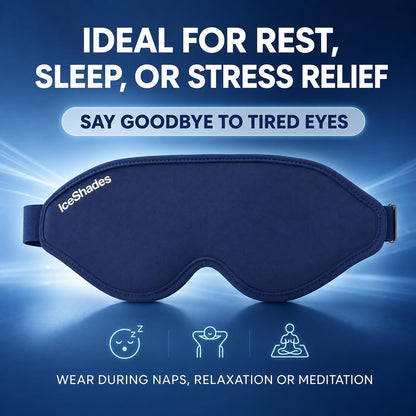 IceShades Cooling Gel Eye Mask for Migraine & Hangover Relief, Blue