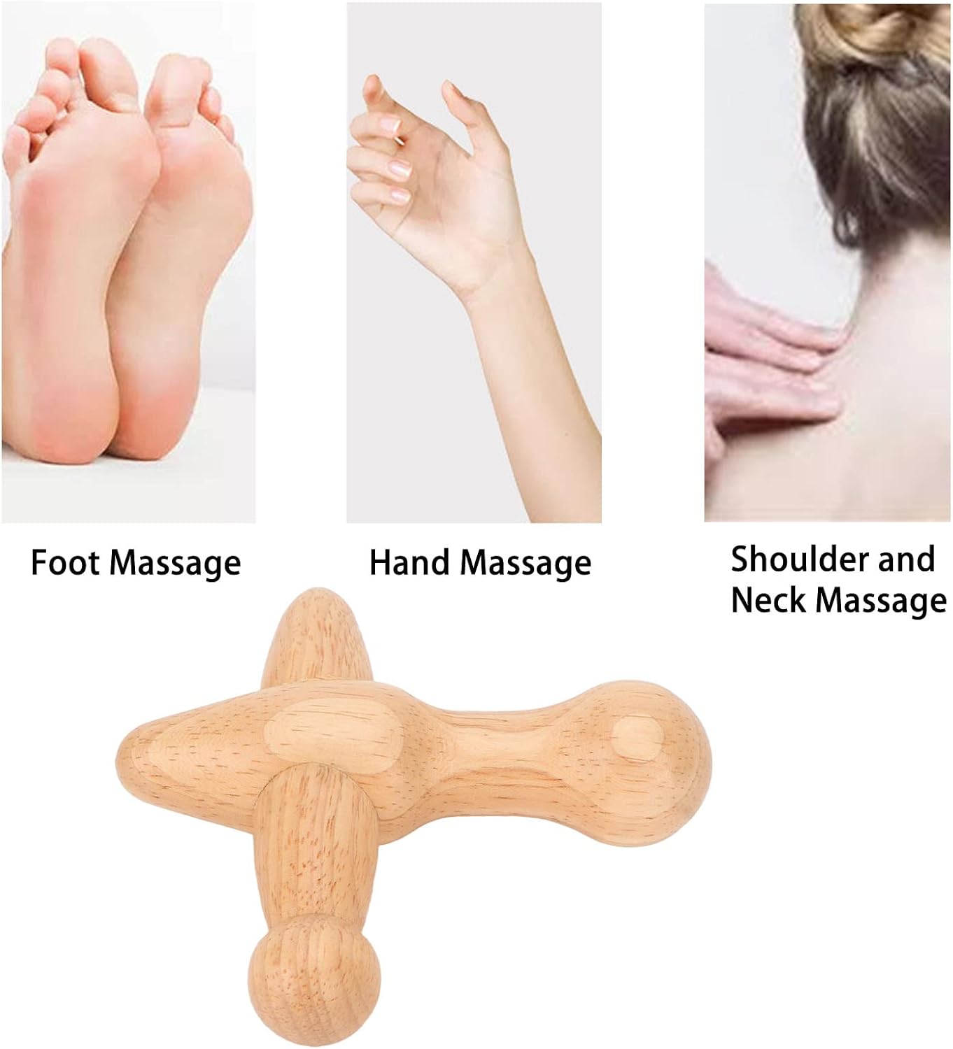 Trigger Point Massager Tool, Wood Deep Tissue Acupressure Massage Tools for Full Body Relaxing, Handcrafted Thumb Saver Massager