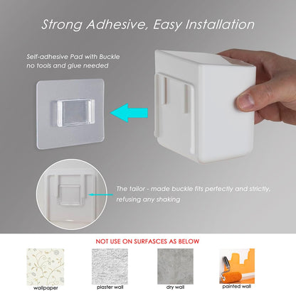 Toothbrush Holders for Bathroom - Detachable Divided Design, Drawer Drainage Tray, Adhesive Wall-Mounted/Countertop Dual-Use, Large Capacity Organizer for Bathroom/Kitchen/Office, Easy Install (Clear)