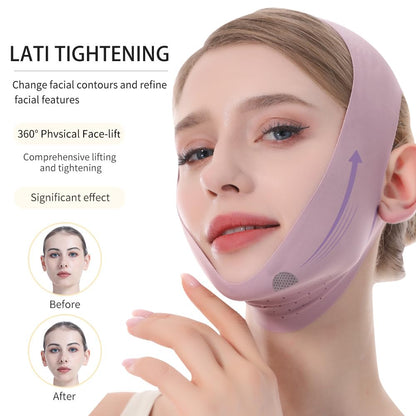 V-Line Lifting Mask, Chin Strap for Sleeping, Jawline Wrap, Medium, Pink
