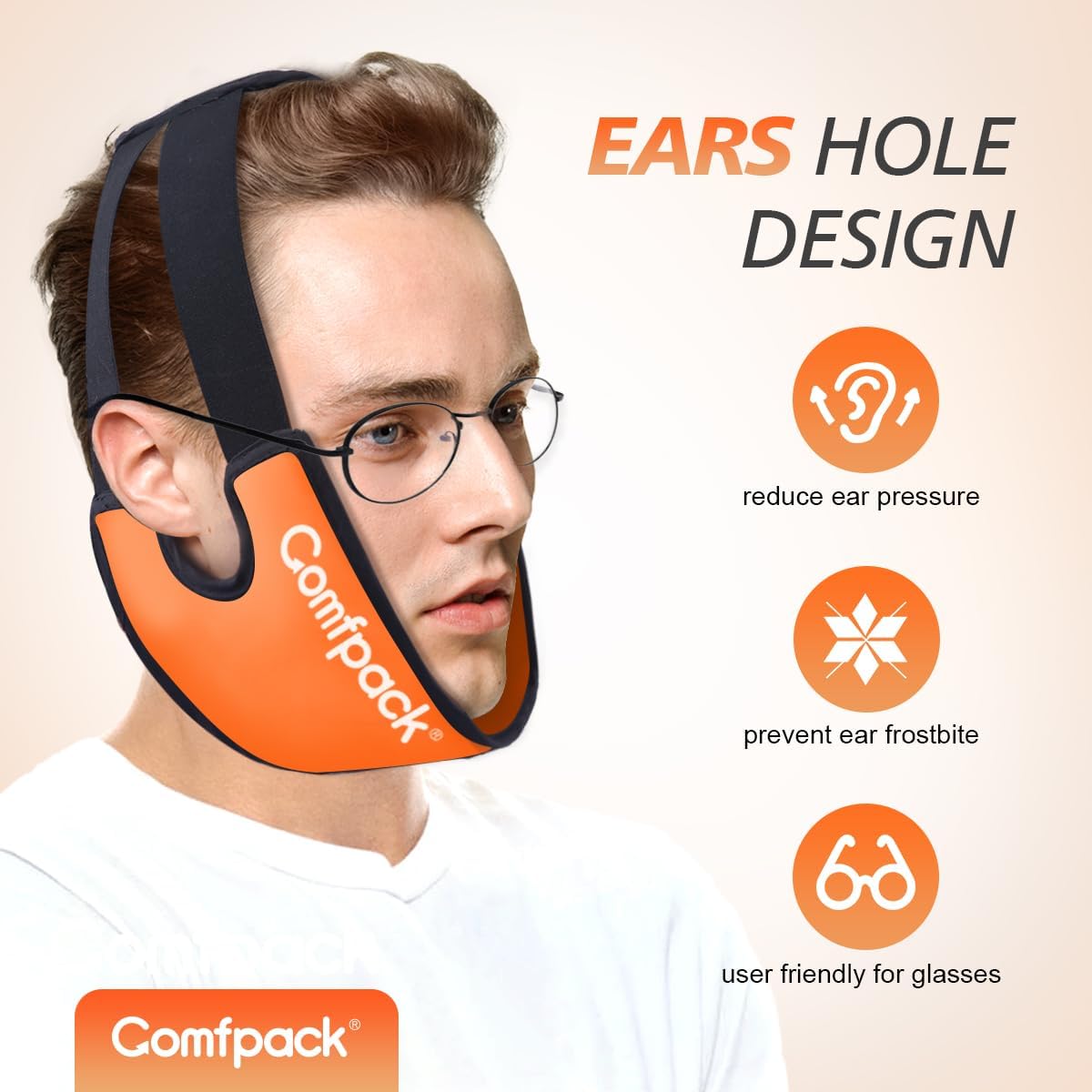 Comfpack Wisdom Teeth Ice Pack Head Wrap,Soft Double Side Jaw Face Ice Pack | Extra Large Jaw & Chin Ice Pack, Reusable Gel Hot Cold Therapy for TMJ, Oral Surgery, Face Swelling, Tonsillectomy Recovery