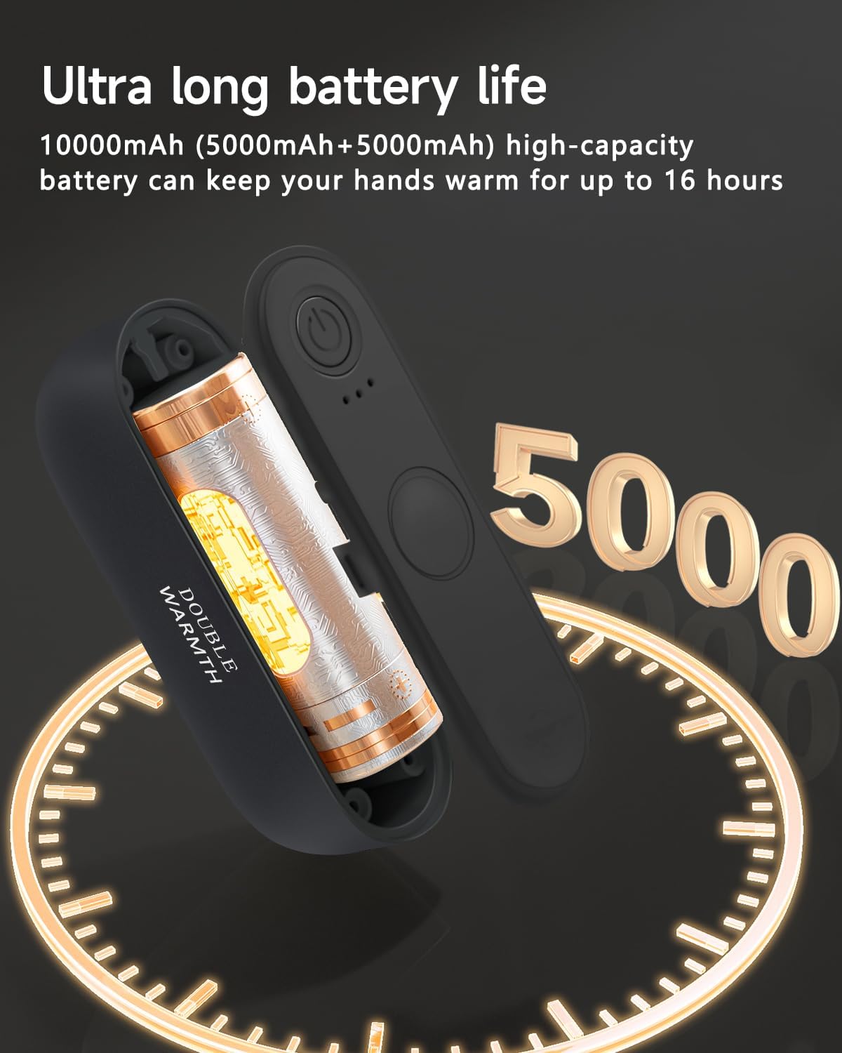 AI Magnetic Split Hand Warmers 2 Pack, 10000mAh Rechargeable Electric Hand Warmer,AI Intelligent Chip Temperature Control,16H Long-lasting Safe Heating,Pocket Hand Warmer for Traveling,Hiking,Camping.