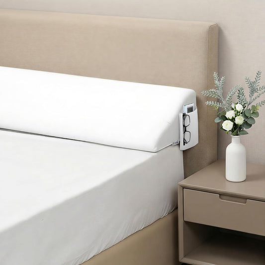 Vekkia Full Bed Wedge Pillow Gap Filler,Mattress Wedge Fill Bed Gap (0-6") | Wedge Pillow headboard for Gap Between Headboard&Mattress, Removable Cover (White 54"x10"x6")