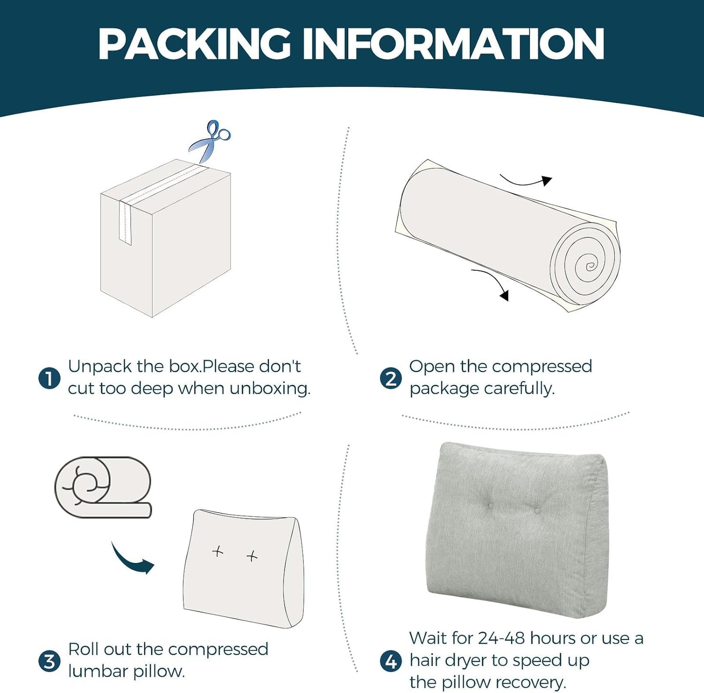 Back Support Pillow for Recliner Soft Dual Layer Lumbar Support Pillow with Shredded Memory Foam Ergonomic Orthopedic Couch Lumbar Cushions for Elderly Lower Back Pain Relief Dark Grey