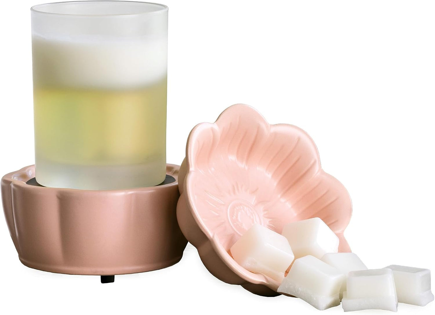 Candle Warmers ETC 2-in-1 Candle and Fragrance Warmer for Warming Scented Candles or Wax Melts and Tarts with to Freshen Room, Pewter Walnut