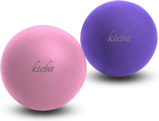 Massage Lacrosse Balls for Myofascial Release, Trigger Point Therapy, Muscle Knots, and Yoga Therapy. Set of 2 Firm Balls (Pink and Purple)