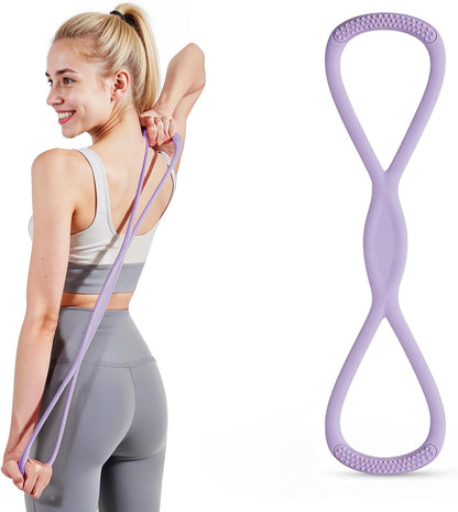 Figure 8 Resistance Band, Figure 8 Resistance Bands for Women Men,Resistance Band Figure for Working Out, Non-Slip Handles, Home Gym, Yoga & Physical Therapy