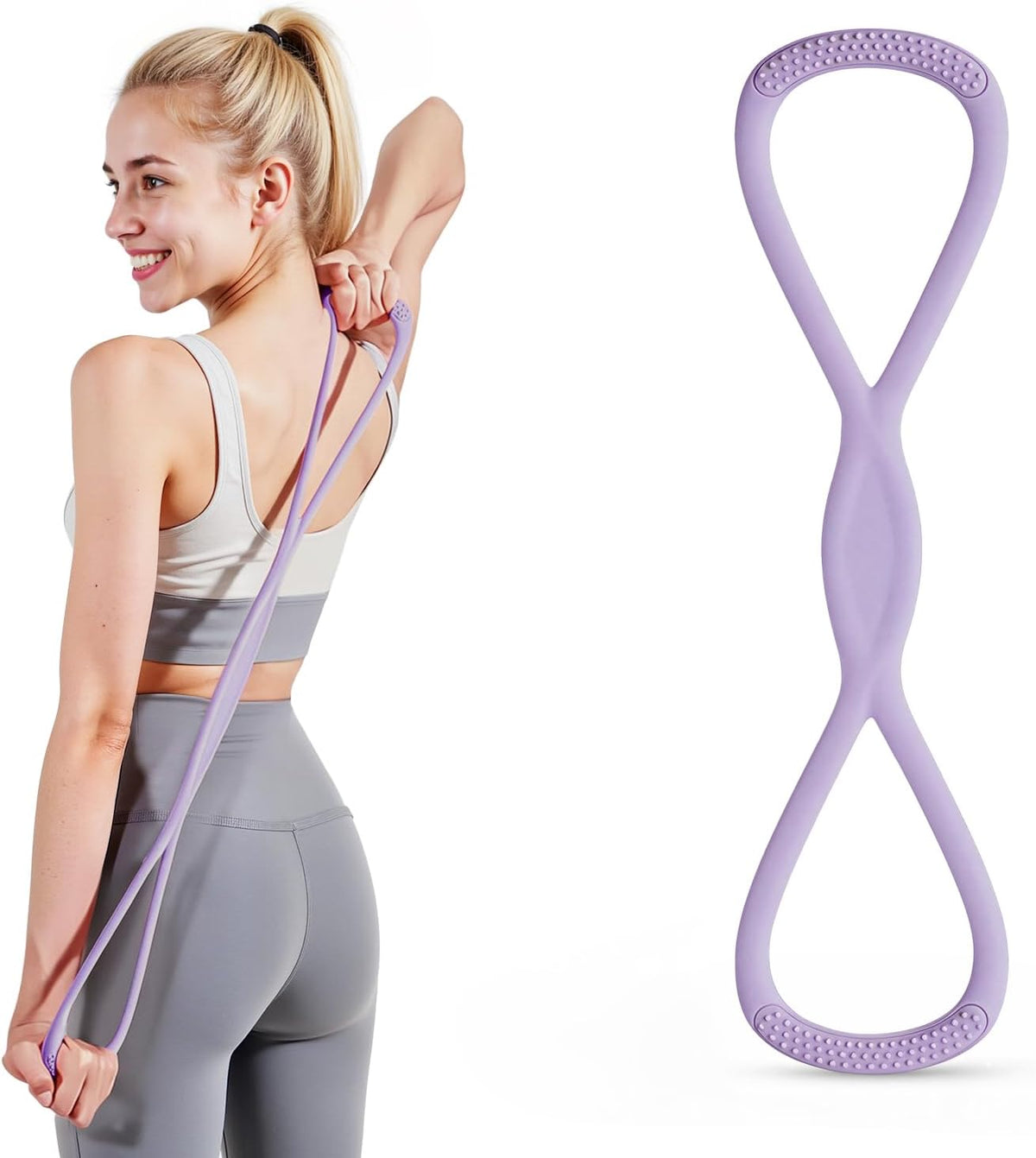 Figure 8 Resistance Band with Handles, for Home Gym,Yoga & Physical Therapy