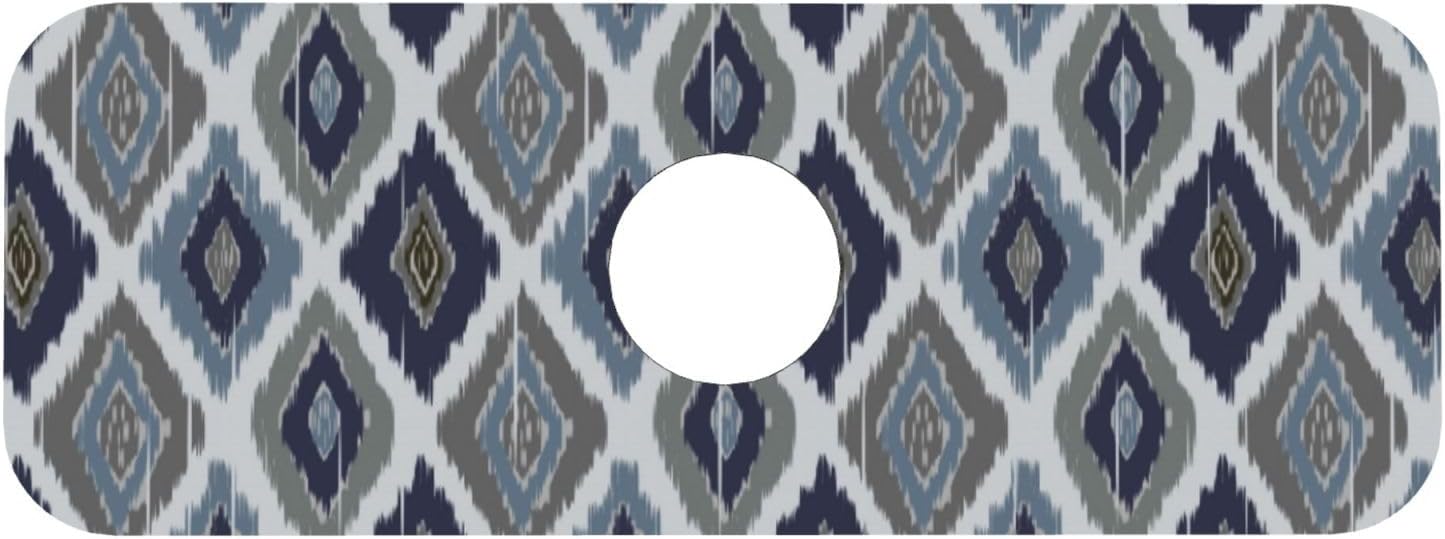 Aquamarine Blue Mexican Tiles Faucet Splash Guard Mat for Kitchen Sink 15x5.5" - Colors B