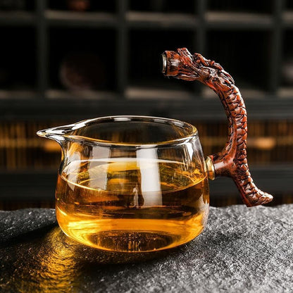 Glass Teapot Set with Infuser Semi Automatic Dragon Tea Set (Blue golden teapot)