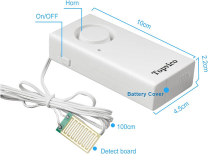 Water Alarms Leak Detector, 120dB, 37.8 Inches Cable, 2 Packs | for Home Basements, RV Water Heater, Sump Pump Overflow Moisture Floor Flood Sensor, Work Alone Battery Operated