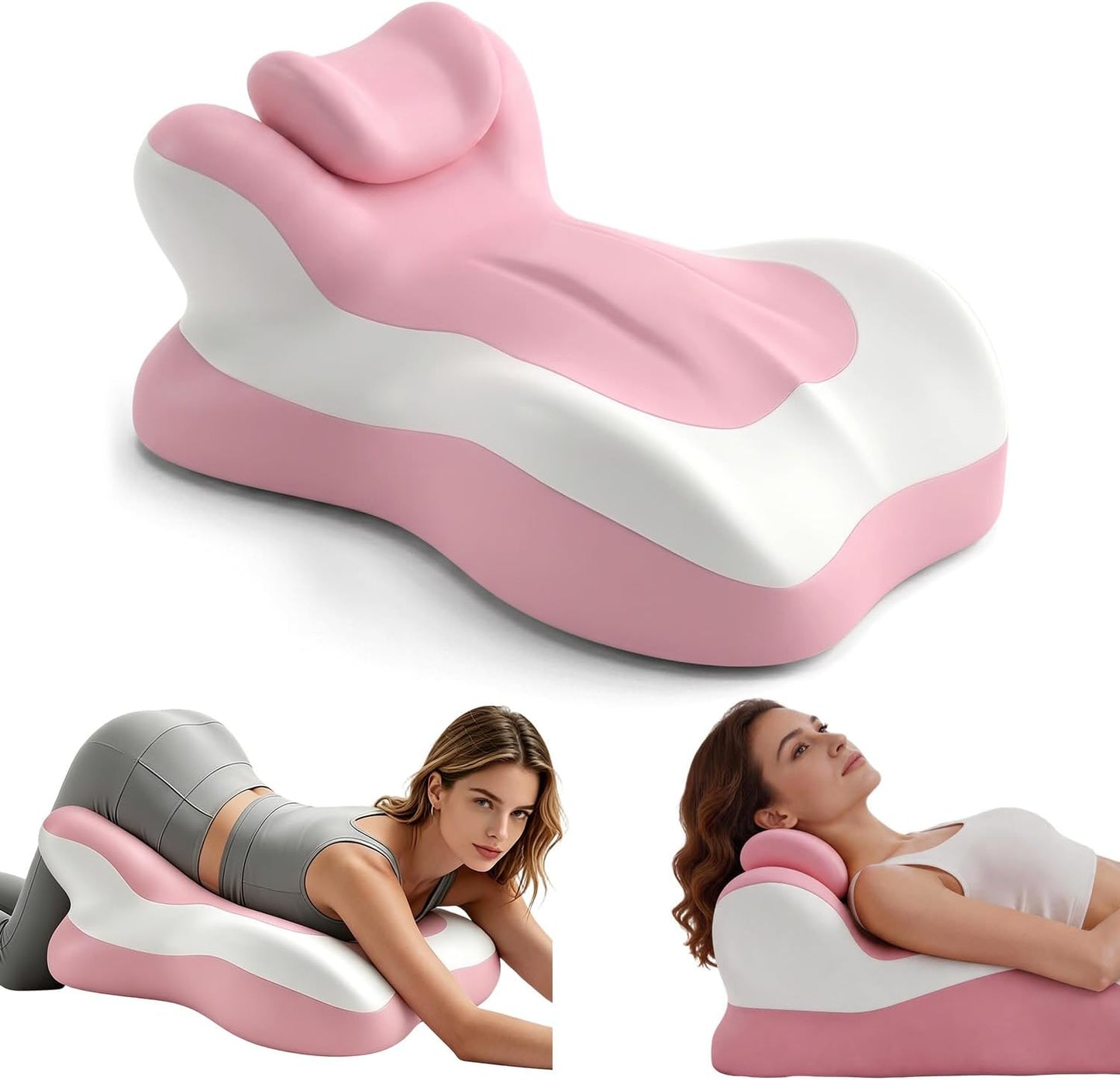 Ergonomic Reading Pillow, Memory Foam Wedge Pillow, Adjustable Neck Pillows | Multi-Positional Support Cushion for Stomach Sleepers and Sedentary, with Removable Washable Cover, Gray