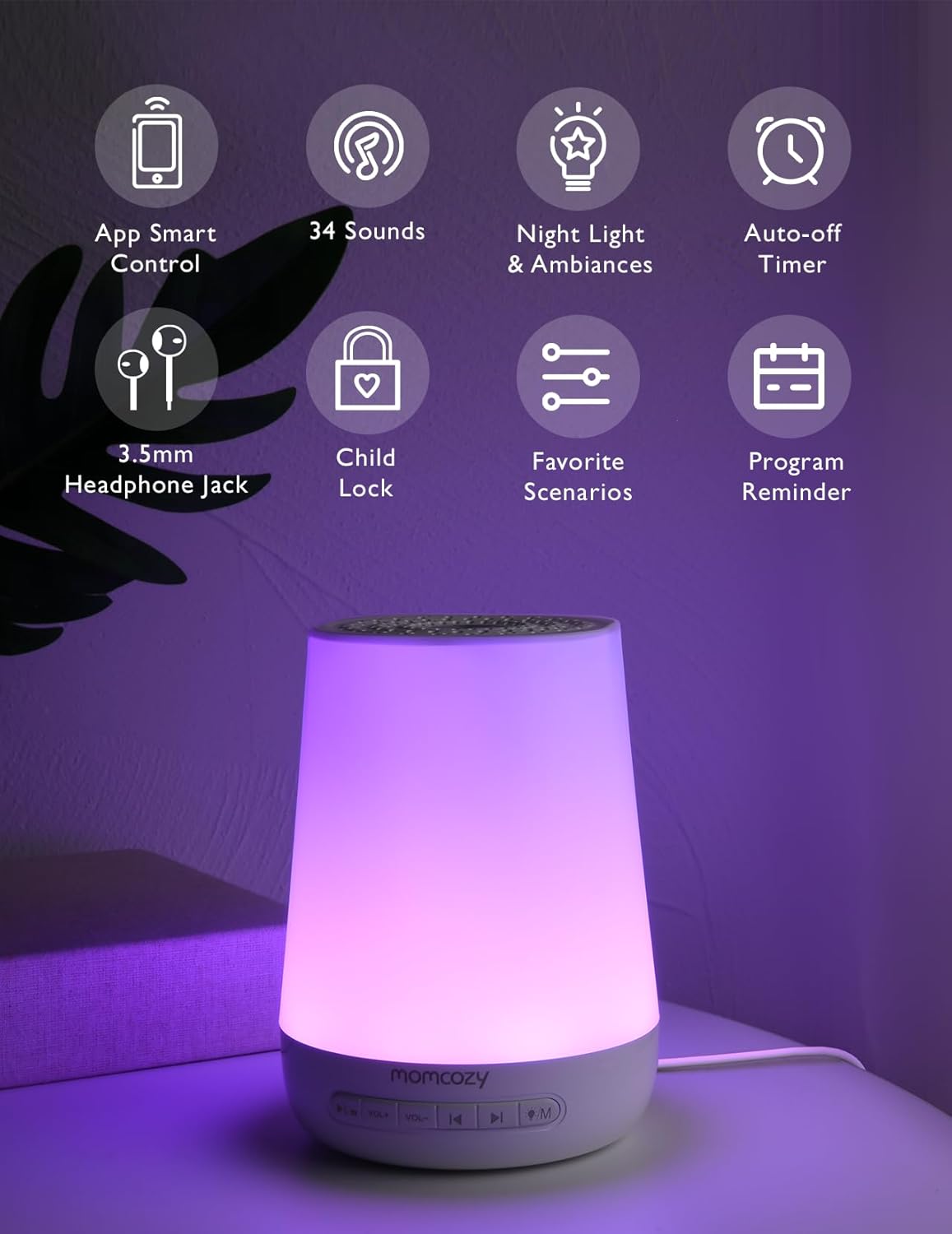 Momcozy Baby Sleep Bundle: Portable Sound Machine and App Remote Control White Noise Machine for Sleeping, Baby Registry, Newborn Essentials, Baby Shower Gifts