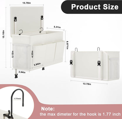 Bedside Caddy Bedside Storage Hanging Organizer for Bunk Dorm Bed Rail | Bed Caddy with Hooks, Top Bunks and Dorm Essentials for Water, Tissues, Tablets, Books, Phones, Remotes and Other Necessories