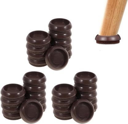 Angoily Furniture Pads & Sliders for Hardwood Floors, 10 Pcs Felt Chair Leg Floor Protectors Caster Cups, Heavy Duty Moving Pads for Piano Bed Wheels, Non Scratch (Light Brown)