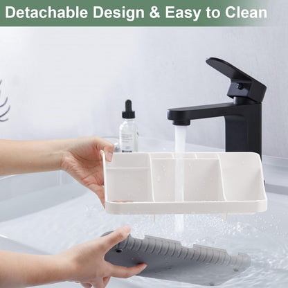 GFWARE Black Toothbrush Holder - 7 Slots Bathroom Organizer Countertop with Drainage Matte Black Electric Toothbrush and Toothpaste Holder for Bathroom Accessories Organization Vanity Sink Storage | Detachable 7 Slots Matte Black Kid Electric Toothbrush