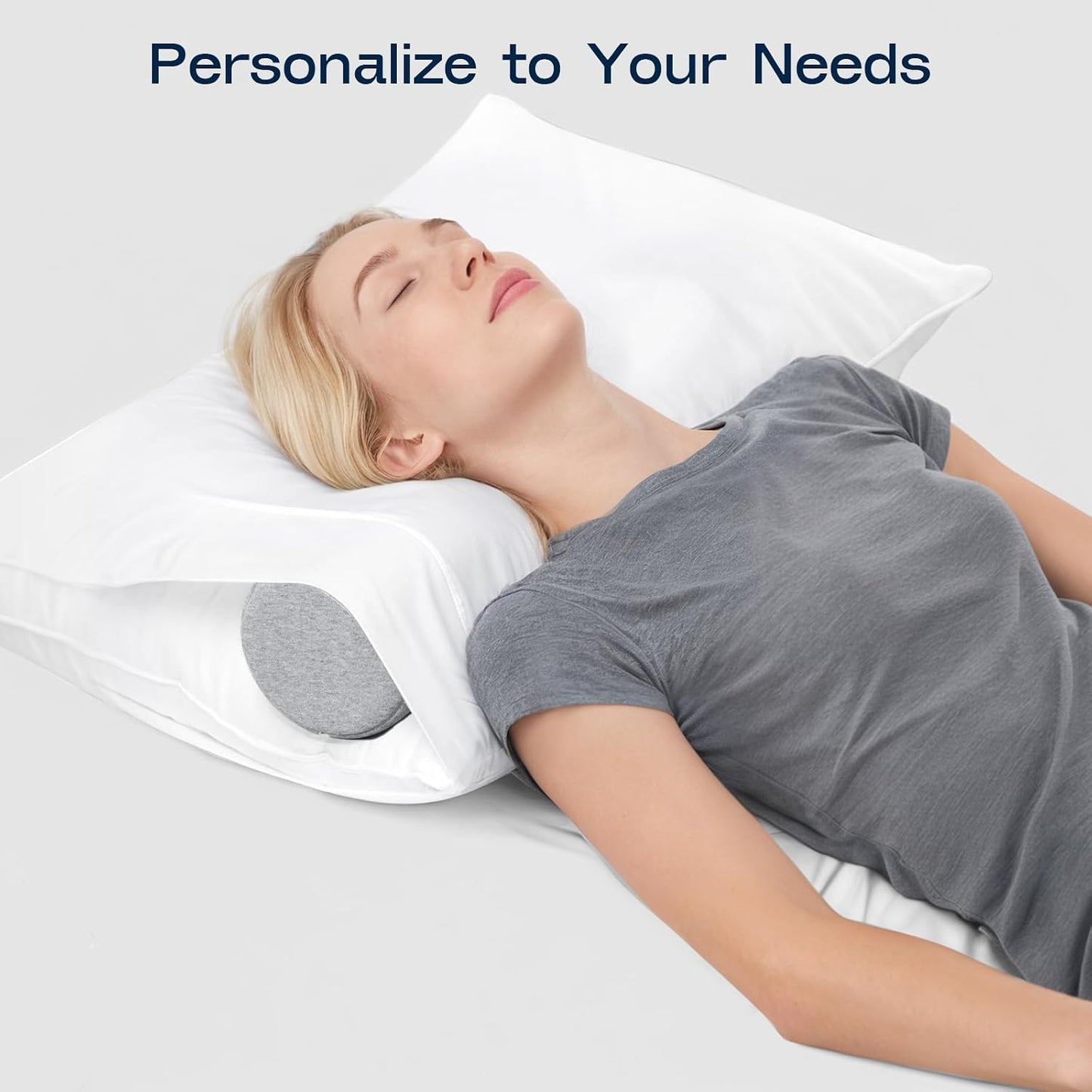 Neck Roll Pillow for Neck Pain Relief - Memory Foam Neck Support Pillow for Bed | Round Neck Pillow for Sleeping, 15.7 * 6 * 6 inch (Cool-Blue)