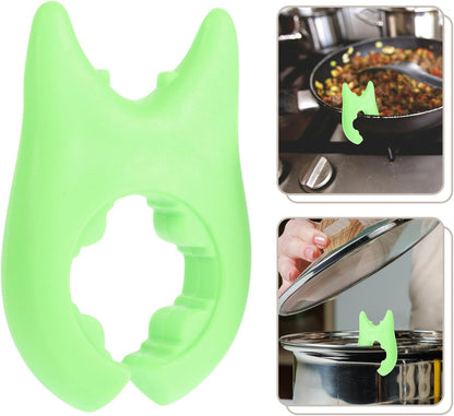 6pcs Silicone Pot Spoon Holder Set, Spill-proof Boil over Stopper and Steam Release Lid Lifters for Kitchen Cooking Helpers, Green Overflow Prevent Lifters for Stove Top Use