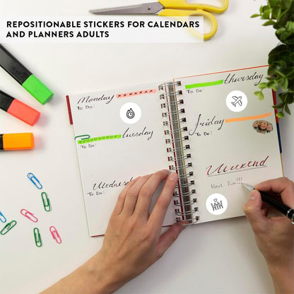 Andaz Press Colorful 7 Days of Week Stickers, Day Week Calendar Stickers for Adults Planner Day Dots Food Labels for Food Containers Date Calendar Planner Stickers Week Day Sticker Labels, 480-Pack