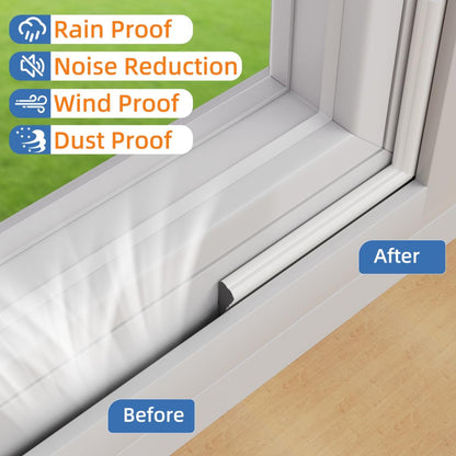 Kneelisa Wedge-Shape Window Weather Stripping Door Frame Seal 118” White | Upgrade Black Foam,Soundproofing,Draft Stopper,Winter Insulation,Noise Blocker, Gap Filler for Exterior Front Door Side