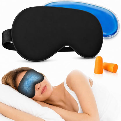 Cooling Sleep Mask with Mulberry Silk Surface & Removable Gel Pack
