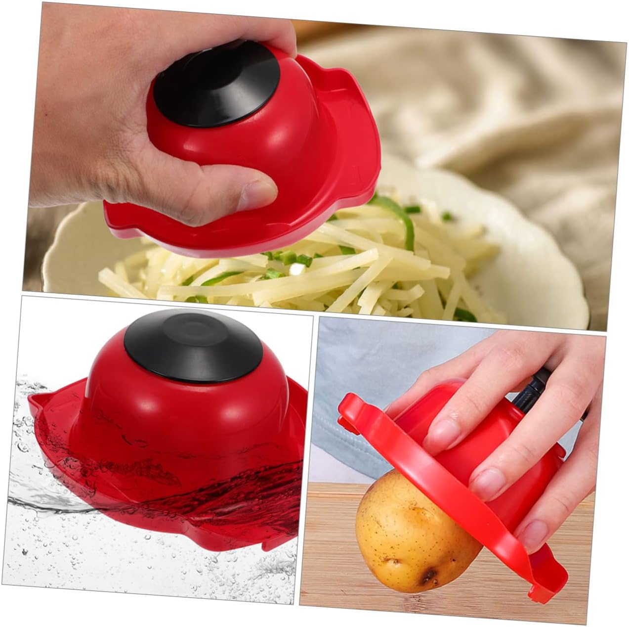 Happyyami 2pcs Food Safety Holders Ergonomic Kitchen Food Slicer Guards for Safe Vegetable Cutting Non-slip to Clean Material
