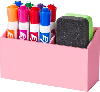 BEYGORM Magnetic Dry Erase Marker Holder for Whiteboard & Refrigerator | Non-slip Acrylic Pen Holder for Classroom, Fridge Magnet, Locker Organizer Accessories, Teacher & School Supplies(Black)