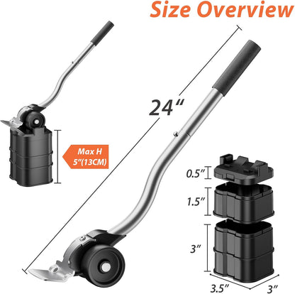 Lengthening Furniture Lifter Tool with Height-Adjustable Base – Ideal for Heavy Furniture Movers Sliders and Wheels Lifts Furniture Easily Without Effort up to 660 lbs (Innovative Lifter - M Sliver)