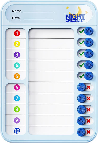 Chore Chart for Kids ADHD Tools to Do List Checklist Magnetic Planning Board with Sliders, Visual Schedule Board with Dry Erase Sheets, Sticker, Marker, Routine Chart for Kids - Pink