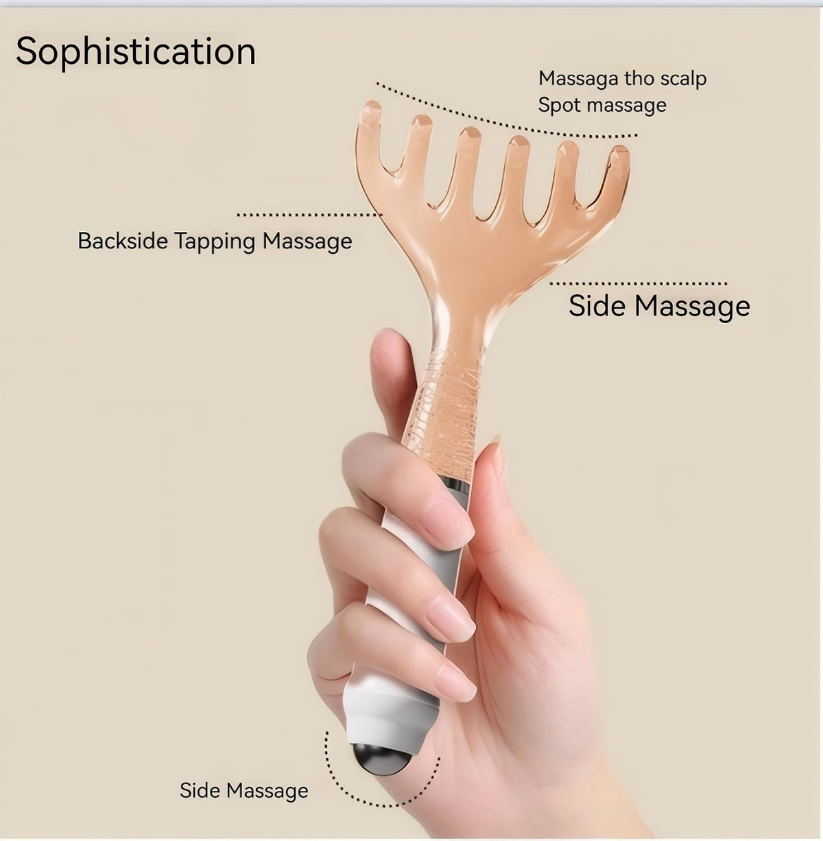 Scalp Massager & Gua Sha Tool Set - Manual Head Massager, Massage Comb for Relaxation & Stress Relief (Grey & Brown)