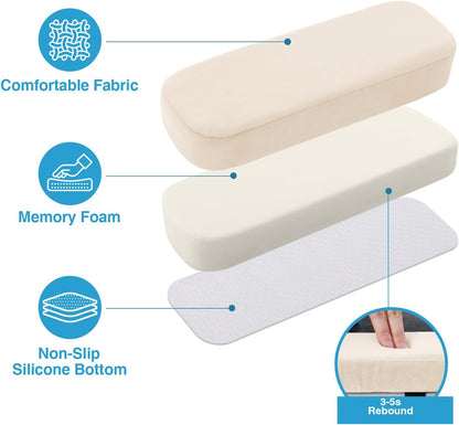 Smiry Memory Foam Office Chair Armrest Pads, Non-Slip Armrest Cushion
