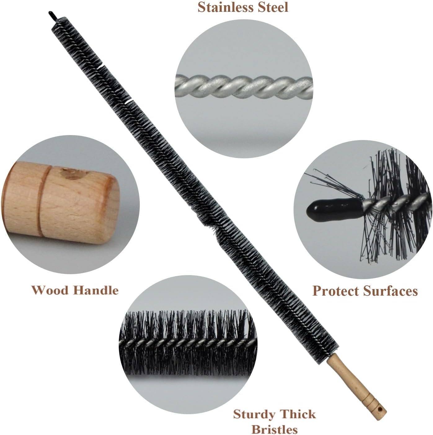 1 Pack Dryer Vent Cleaner Kit - Long Flexible Lint Brush for Dryer Vents, Refrigerator Coils, and Radiators - Household Cleaning Supplies (1, Long Brush)