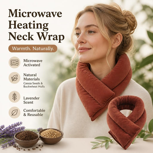 Microwavable Neck Shoulder Heating Wrap with Lavender | Natural Herb Filling, Reusable